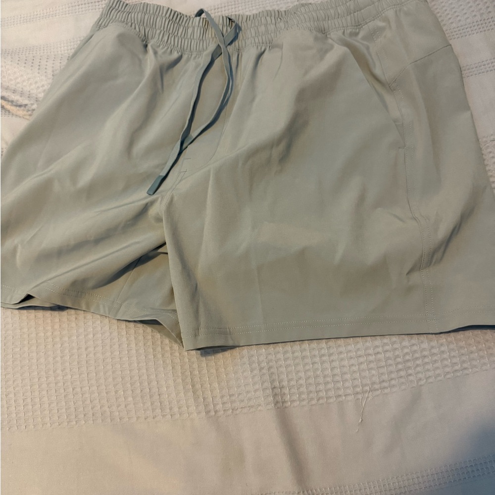 Light Gray Drawstring Shorts - Picture 2 of 2